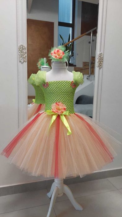 Rochita TUTU floare garoafa  panseluta bujor dalie serbare