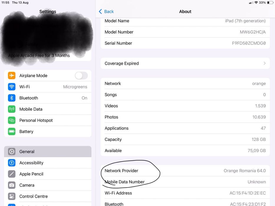 Ipad 7th gen Cellular + Wifi + tastatura Logi