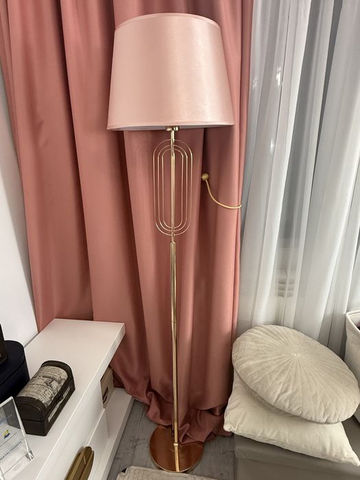 Set Lampadar + Veioză Krista Mauro Ferretti – roz / auriu – stare excelentă