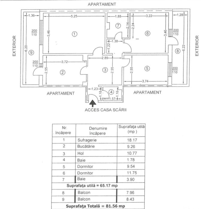 Apartament 3 camere