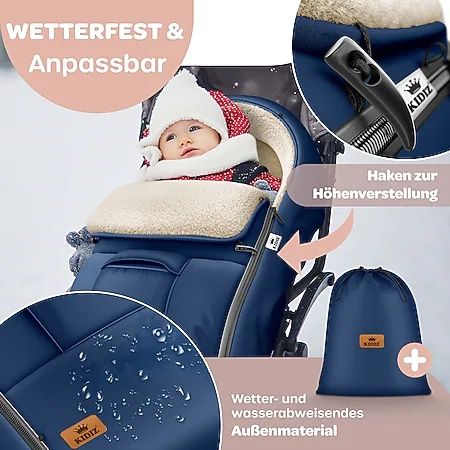 Бебешко чувалче за количка 95 x 50 см, ветро и водоустойчиво, подплате