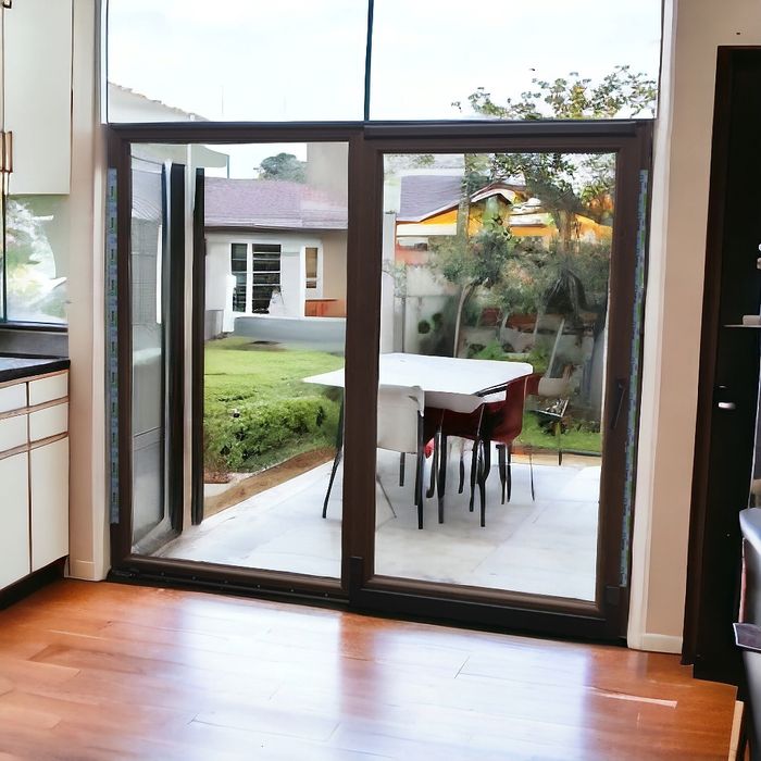 Usa culisanta glisanta  NOI 210x200cm cu  6 camere alb/nuc/antracit -