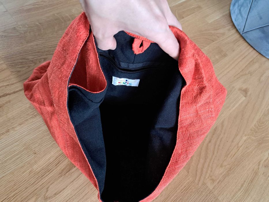 Geanta umar boho, matase Thailanda, portocalie, textil