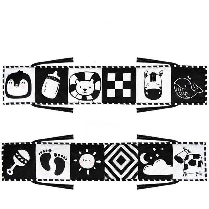 Монтесори комплект черно бяли контрастни карти сензорни играчки 0-6 м