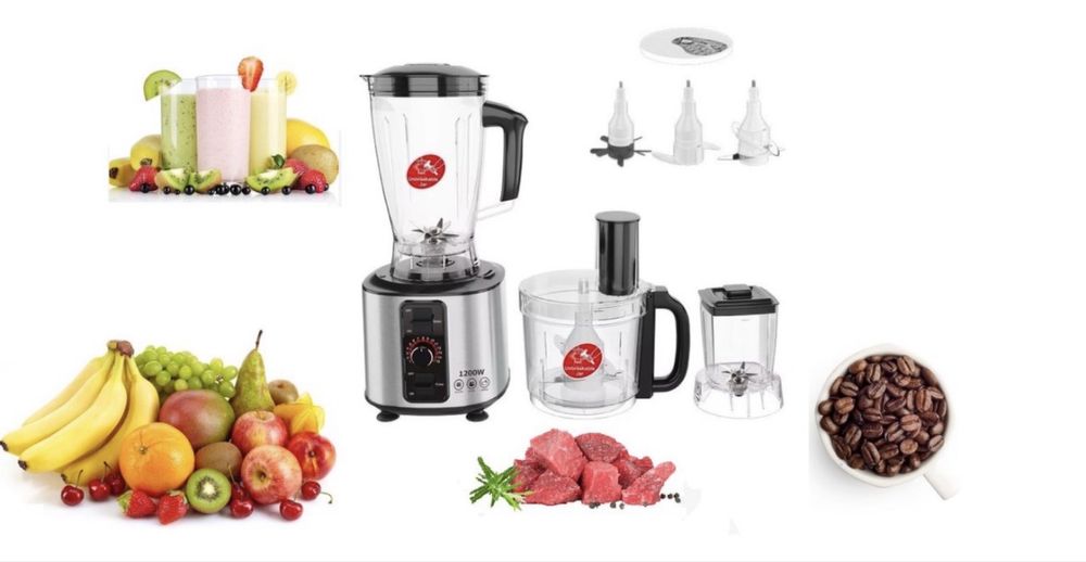 Мултифункционален кухненски робот 7 функции в един уред, 1200W, 15 регулируеми скорости SOKANY