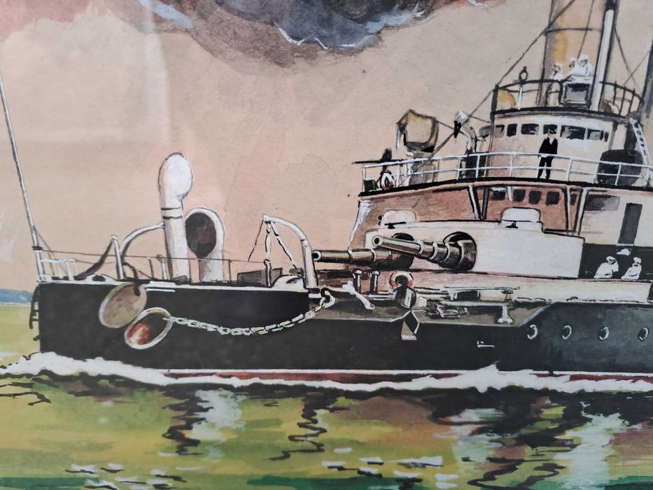 tablou desen acuarela 61/47 cm semnat Morariu Silviu datat 1959