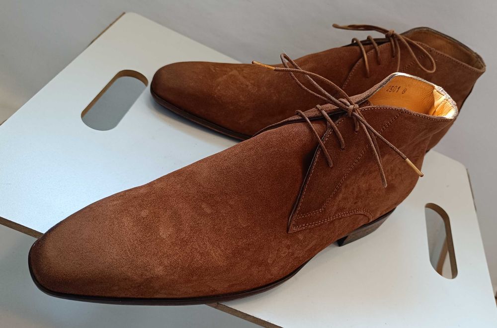 Ghete chukka 42 42.5 43 de lux GREVE NOI lucrate manual piele naturala