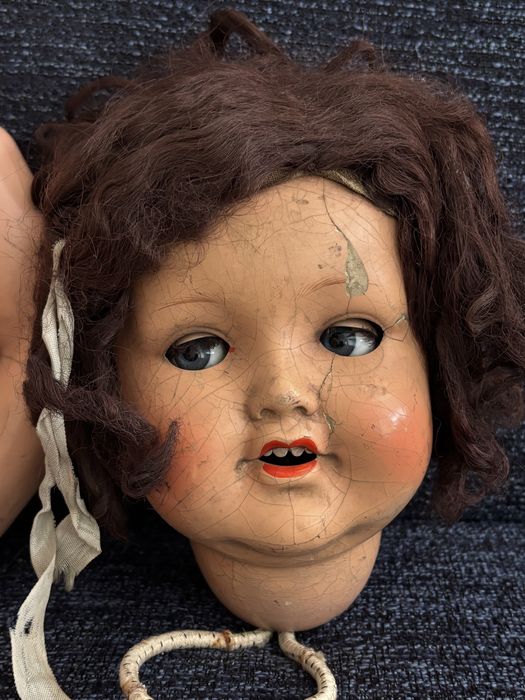 Стара винтидж кукла за реставриране, голяма 65 см