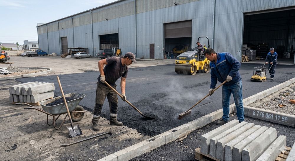 Асфальтирование территории, дороги, асфальт