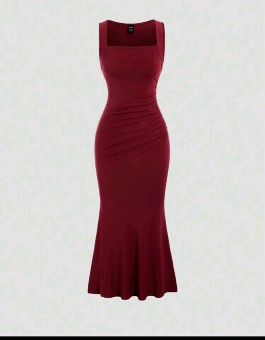 Красное и чёрное вечернее платье