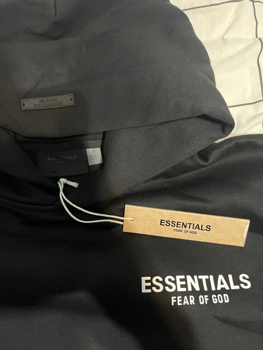 Hanorac essentials negru-alb