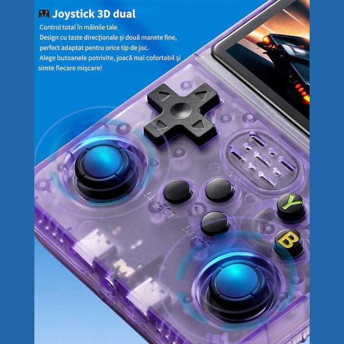 Consolă portabilă retro R36S, 64GB, 21000 jocuri, ecran IPS 3.5"