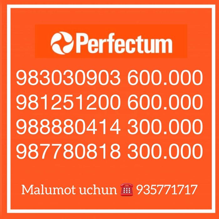 Perfectum Yunusobod gold nomer