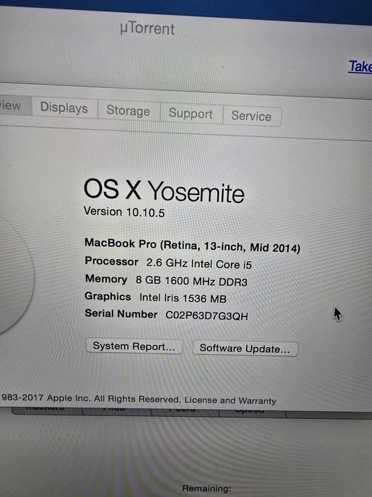 MacBook Pro 13-inch ,Mid 2014