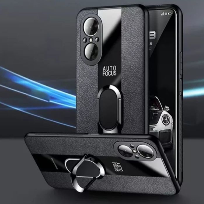 Huawei Mate 50 Pro / PORSCHE кожен кейс с пръстен