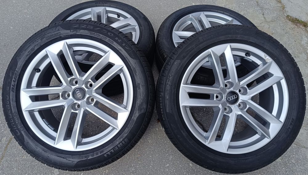 Оригинални джанти с гуми летни 17 цола за Audi A4 дот 2020г Нови!!!