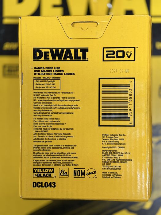 Фонарь Dewalt DCL043, новый, оригинал