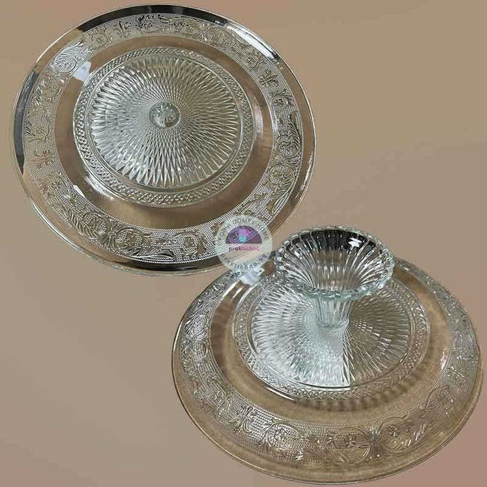 Стъклена поставка за торта с краче Ø33 см