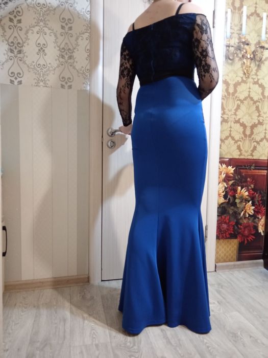 Вечернее синее платье
