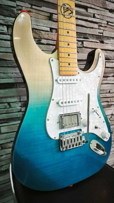 Chitara electrica Stratocaster J&D Blue Flame Custom - Garantie