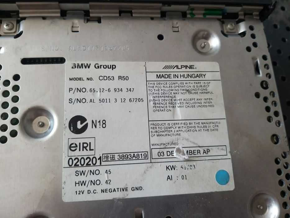 Radio cd player mp3 mini cooper r50 r53 65126934347 3893a819