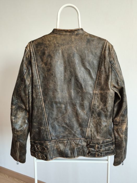 Geaca de piele biker, barbateasca Goosecraft
