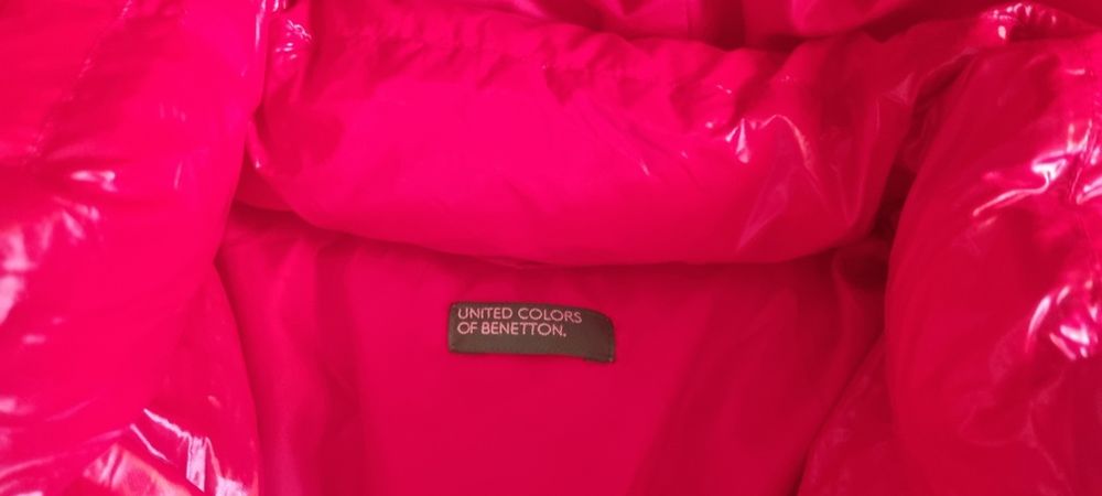 Зимно топло яке за момиче, червен цвят, Benetton 9-10-11г. (150см.)