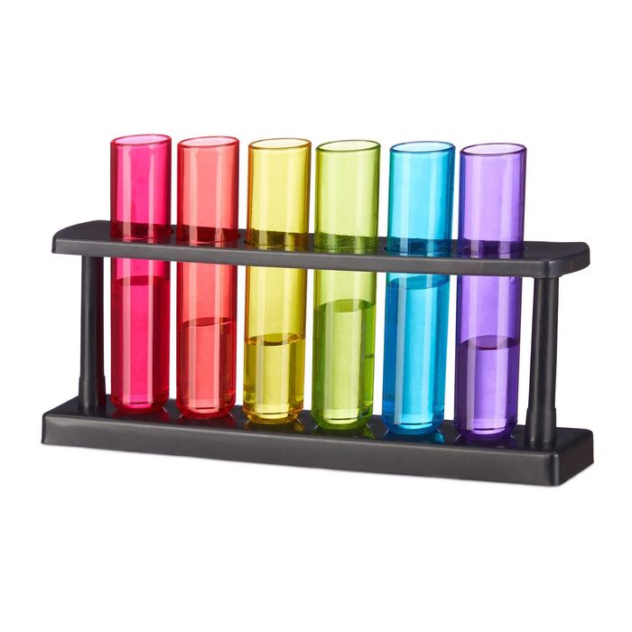 Set 6 pahare shot tip eprubete cu suport, 6 x 4 cl