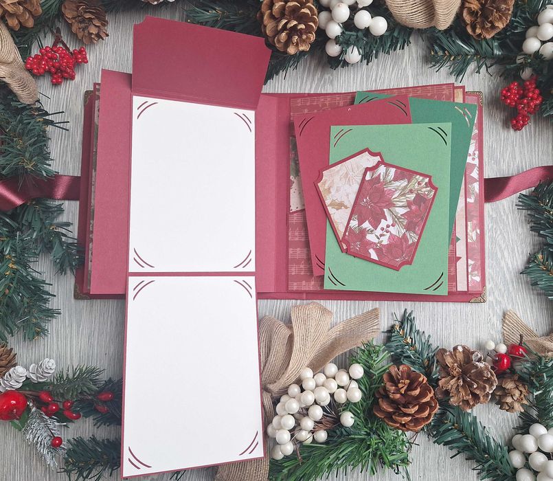 Коледен скрапбук албум "Коледна звезда" в бордо /48.14