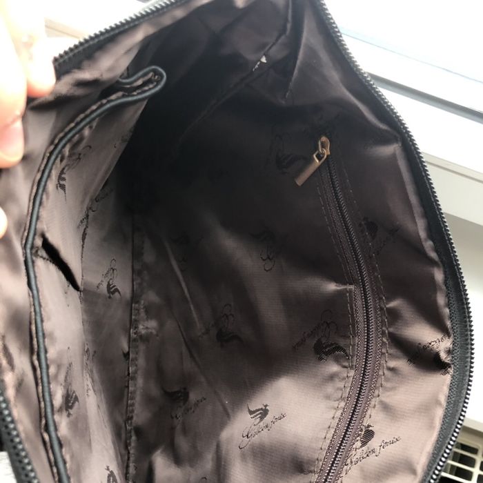 Geanta -plic noua crem cu negru