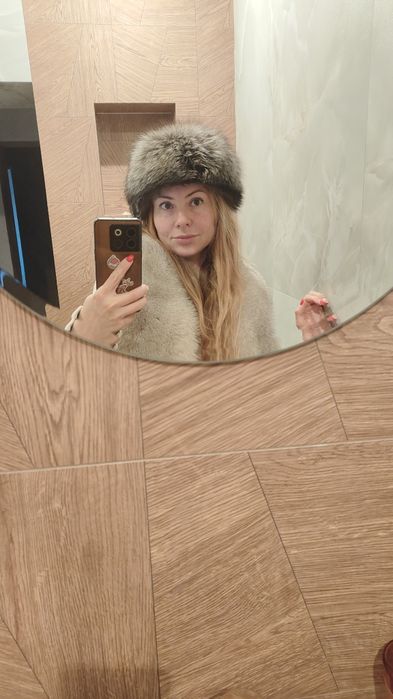 Шапка сребърна лисица