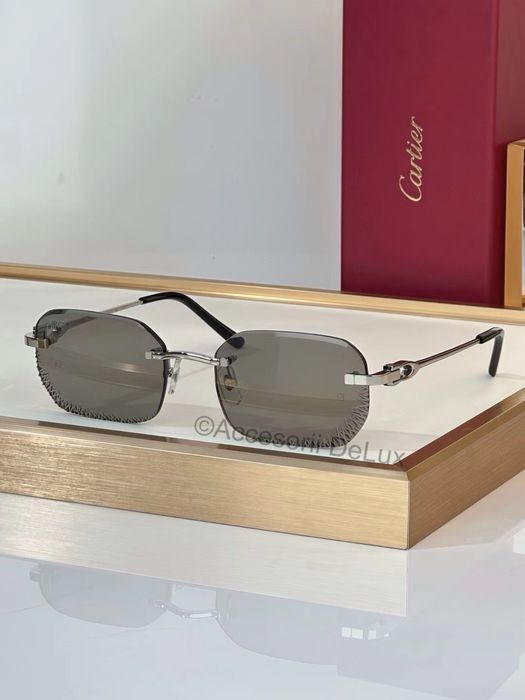 Ochelari de Soare Cartier Premiere  CT0820S Noi Full Box Verificare Colet Silver