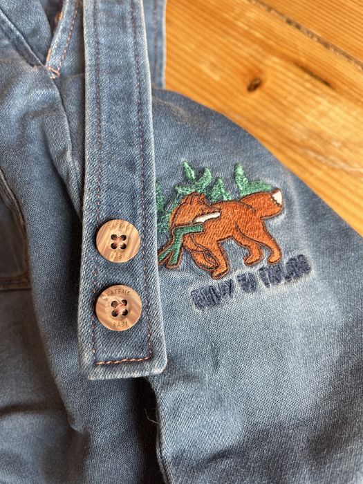 Salopeta captusita copii din blugi FATFACE 6-9 luni