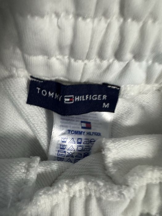 Pantaloni albi Tommy Hilfinger trening
