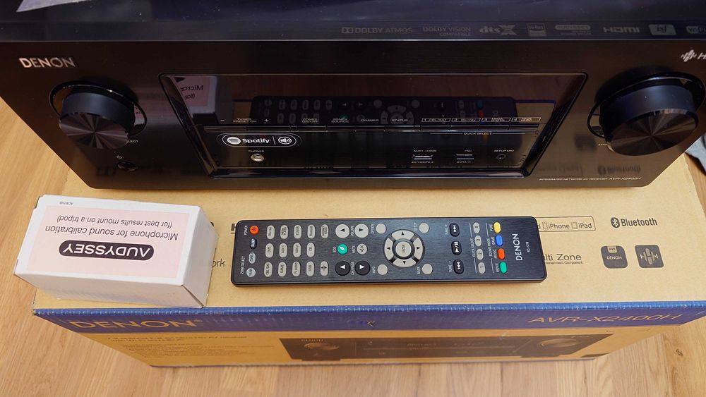 Denon AVR x2400H 7.2 канален 4K Аудио-видео ресивър с Dolby Atmos