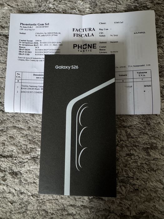 Vand Samsung Galaxy S26, 256 GB, Negru [SIGILAT]
