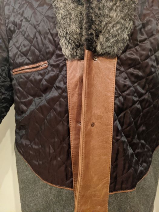 Geaca piele cu guler blana