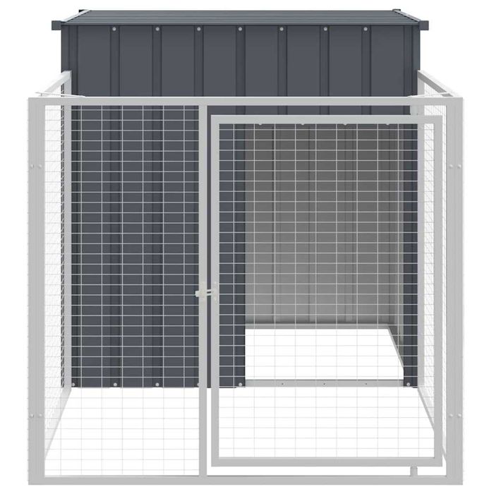 Cușcă pentru câini cu acoperiș 110x201x110 cm oțel galvanizat antracit VidaXL