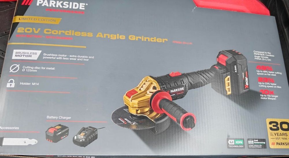 Polizor unghiular parkside performance gold edition cu acumulator 4ah