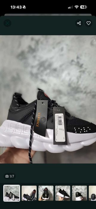 Adidasi Versace Negri cu Talpa Alba