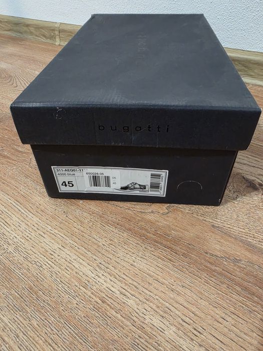 Pantofi eleganți bărbați Bugatti piele naturală bleumarin mărimea 45