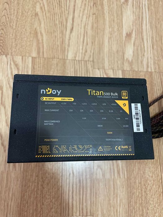 Sursa Njoy titan 500 ,80+ bronz 500w /pfc activ