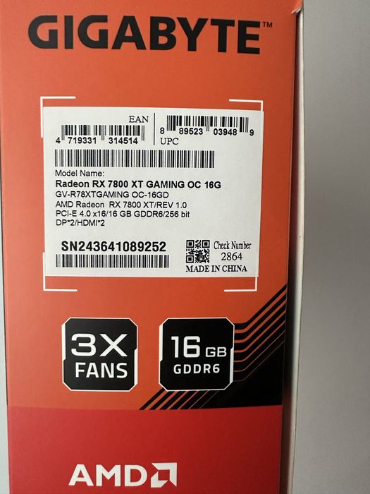 Видеокарта rx 7800xt 16gb