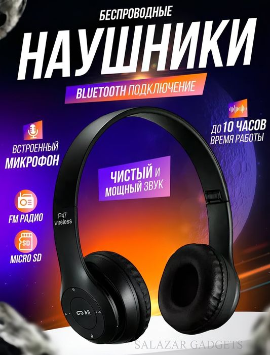 Simsiz quloqchinlar P47 Bluetooth 5.0 yigilivchan mikrafon blan