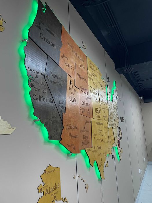 3d karta, USA map, 3Д карта США, 3D Yog‘och AQSH Xaritasi