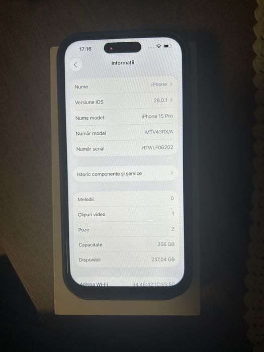 Vand iphone 15 pro 256 GB 5G