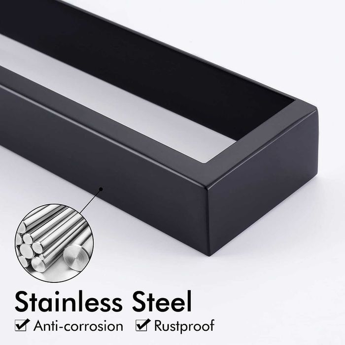 Стоманена стойка за хавлии без къртене - 40см