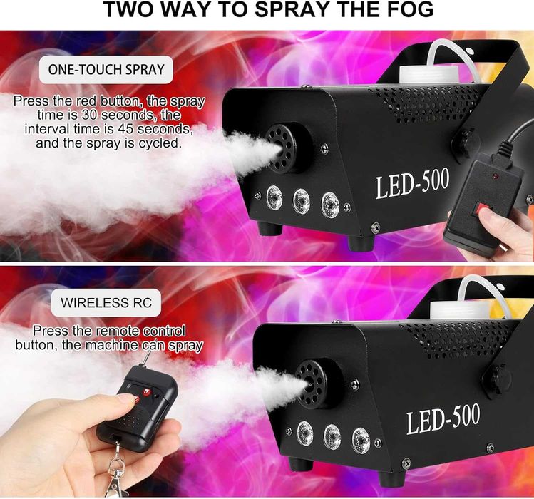 Bilisder Smoke Machine 500 W с RGB LED, машина за дим