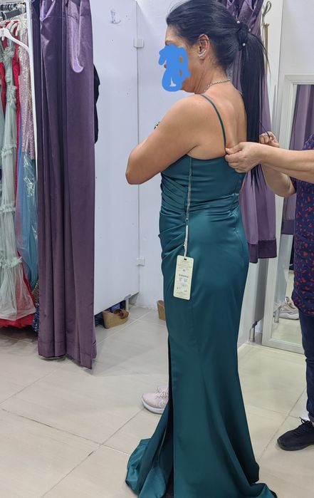 Бална рокля синьо зелена  нова М