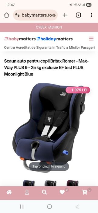 Scaun de mașină Britax Romer max Way plus 9-25 kg